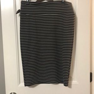 Black skirt w/ white horizontal stripes